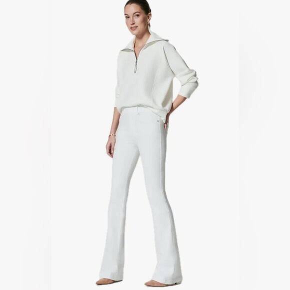 SPANX, Women's On-The-Go Kick Flare Pants, Classic White, Large - Picture 1 of 7